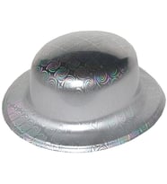 Mey İthalat® Gümüş Renk Hologramlı Plastik Yuvarlak Melon 27x24 cm