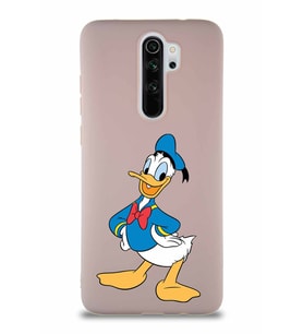 Xiaomi Redmi Note 8 Pro Soft Premier Kapak Donald Duck-C Tasarımlı Silikon Kılıf - Pudra (Şeffaf)