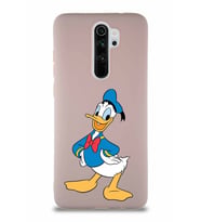 Xiaomi Redmi Note 8 Pro Soft Premier Kapak Donald Duck-C Tasarımlı Silikon Kılıf - Pudra (Şeffaf)