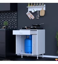Modilayn DOQU (M) Set Ocak Altı Dolap 60x88x48 cm, Çekmeceli,Kapaklı, Tüp Bölmeli Ve Baharat Raflı