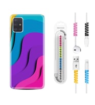 Samsung a71 A72 A73 A7 A9 2018 C7 C9 Kılıf Kablo Koruma Spiral Silikon Renk Cümbüşü 1631