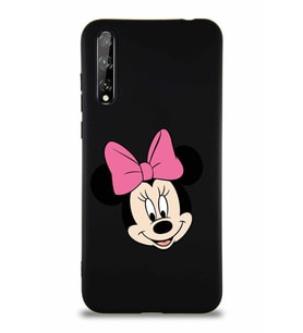 Huawei P Smart S Soft Premier Kapak Minnie Mouse-C Tasarımlı Silikon Kılıf - Siyah (Şeffaf)