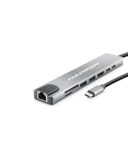 Type-C Hub Hdmi 4K Usb 3.0 Lan Kart Okuyucu 8 Port - Gri HDX7841