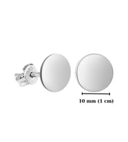 925 Ayar Gümüş Taşsız Yuvarlak Plaka 10 mm Kadın Küpe