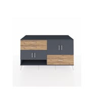 Kronos Konsol 3 Raflı 3 Çekmeceli 4 Kapaklı 176x59x99 Antrasit-Antrasit/Çam