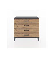 Arges Şifonyer 4 Çekmeceli 88x30x80 Antrasit-Çam