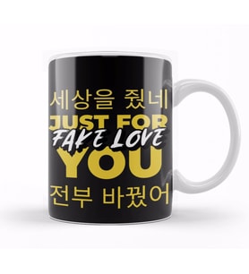 Bts Fake Love Typography Kupa Bardak Porselen