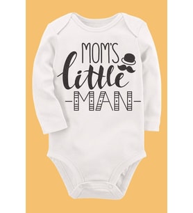 Organik Baskılı Pamuklu Unisex Bebek Body UZUNKOLE37
