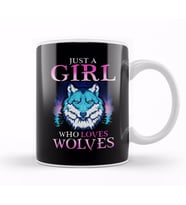 Just A Girl Who Loves Wolves Confident Lone Wolf Kupa Bardak Porselen