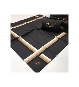 Geometrik Desen Black Seri Twill Eşarp Eşarp Askısı ile Birlikte 90x90 cm Vizon-