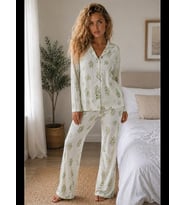 Night Kadın Örme Gömlek Yaka Pijama Takımı