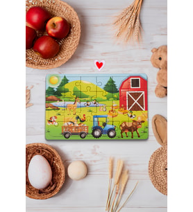 Ahşap 24'lü Yapboz Çiftlik Puzzle
