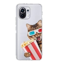 PrintiFy Xiaomi Mi 11 ile Uyumlu Kedi 1 Kamera Korumalı Şeffaf Kılıf