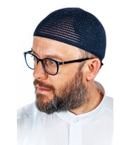 Baba Günü Hediyesi - Lüks Çelik Örme Namaz Takkesi Lacivert 1 Adet