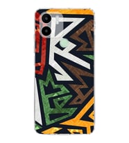 Redmi A1 Plus  Kamera korumalı Kapak Soyut Grafiti Tasarımlı  Şeffaf Kılıf