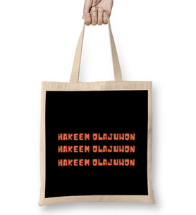 Hakeem Olajuwon- Basketball gifts Vintage Retro Rainbow Quotes For BOYS AND Dad Bez Çanta Uzun Saplı
