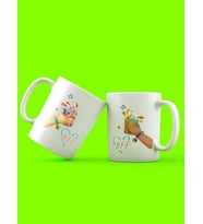 Best Friends Forever BFF İçecekli Tasarım 2'li Kupa Seti (Beyaz)