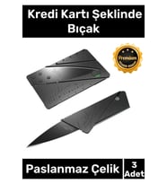 Özel Üretim Sağlam Dayanıklı Yer Kaplamaz Cep Cüzdan Kredi Kartı Şeklinde Kutusuz Bıçak - 3 Adet