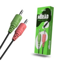 Jopus 3.5mm JO-AC01 Myriad Mikrofon Kulaklık Ayırıcı Y Kablo AUX Kablosu Siyah