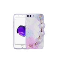 Apple iPhone 7 Plus Uyumlu Kılıf Simli Desenli El Askılı Tutacaklı Zore Elsa Silikon Kapak (Lila)