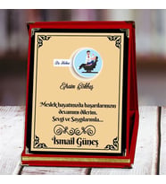 Diş Hekimi Baskılı Plaket (4. Tasarım)  Kişiye Özel (Kırmızı)