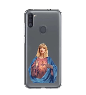 Samsung Galaxy M21 Uyumlu Taylor Swift Desenli Şeffaf Telefon Kılıfı