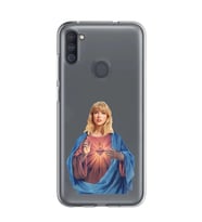 Samsung Galaxy M21 Uyumlu Taylor Swift Desenli Şeffaf Telefon Kılıfı