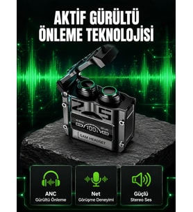 Bluetooth Kulaklık Kablosuz ANC Gürültü Önleyici Stereo Ses Yeni Nesil