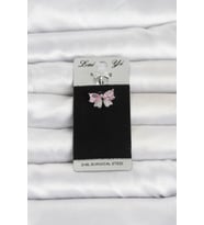 316L Cerrahi Çelik Pembe Fiyonk Model Göbek Piercing