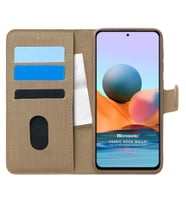 Microsonic Xiaomi Redmi Note 10 Pro Max Kılıf Fabric Book Wallet Gold