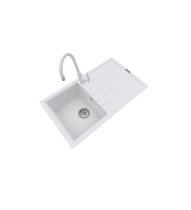 POLEX Cristalüx Granit Eviye P-03+Swan-3 Beyaz