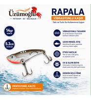 ÜZÜMOĞLU Lion Fishing 14 gr 5.3 cm Vibrasyonlu Kaşık (VIB) – Tatlı ve Tuzlu Su Uyumlu, Levrek Turna Alabalık