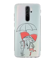 Xiaomi Redmi Note 8 Pro  Kamera Korumalı Kapak Aşk Tasarımlı Şeffaf  Kılıf