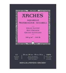 Arches Suluboya Defteri Hot Press Natural White 300 gr 26x36 cm 12 Sayfa 