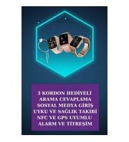 Mey İthalat® Dijital Göstergeli Powerbank Bluetooth Kulaklık ve Yeni Nesil Amoled Ekran Akıllı Saat