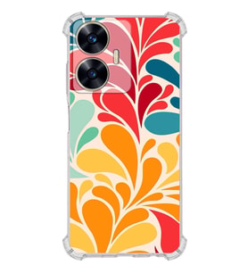 PrintiFy Realme C55 Uyumlu Retro Color 5 Baskılı Şeffaf Köşe Korumalı Antişok Kılıf
