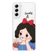 Samsung Galaxy S22 Uyumlu Pamuk Prenses Tasarımlı Şeffaf Telefon Kılıfı
