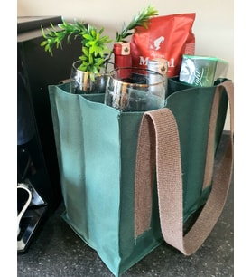 InstaHomeLine, 6 Gözlü Çok Amaçlı Organizer Taşıma Çantası, Unisex, Su Geçirmez, Dayanıklı, Çok Kullanışlı, Yeşil, Termos, Şişe ve Malzeme Taşıma Çantası