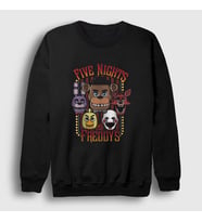 Presmono Unisex Siyah Faces Fnaf Five Nights At Freddy's Sweatshirt 469327tt