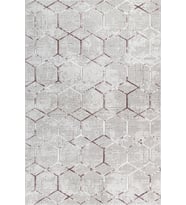 Gri Geometrik Desenli Salon Halısı Dijital Baskı Kaymaz Tabanlı Modern Stil Dekoratif Ürün