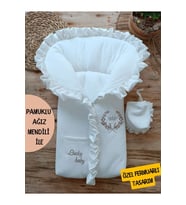 Bebek Battaniyesi Bebek Dış Kundağı Hastane Çıkışı Yenidoğan Özel Tasarım Hediyelik Unisex