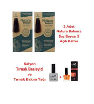 NATURA BALANCE SAÇ BOYASI 5 AÇIK KAHVE 2 ADET + KALYON TIRNAK BESLEYİCİ VE BAKIM YAĞI