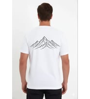 Erkek T-Shirt Nihilist Penguen Baskılı Bisiklet Yaka Kısa kol yazlık Tişört - Beyaz