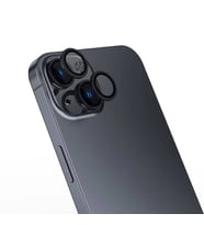 Apple iPhone 16 Plus Uyumlu Zore Safir CL-15 Parmak İzi Bırakmayan Anti-Reflective Kamera Lens Koruyucu (Siyah)