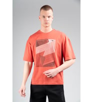 Maraton Oversize Erkek Bisiklet Yaka Kiremit T-shirt