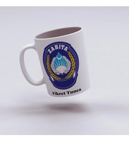 Zabıta İsimli Kişiye Özel Kupa Bardak, İsimli Zabıta Hediyesi Kupa Bardak, 330ml, Beyaz (Doğal Beyaz)