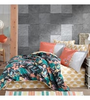 Mulvxurg  Urg02  Kingsize Poplin Nevresim Monstera Oranj (Mulvix)