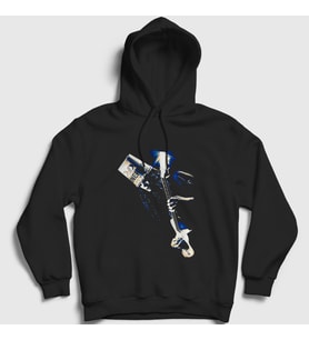 Presmono Unisex Siyah Ice Guitar Buckethead Kapüşonlu Sweatshirt 456347tt