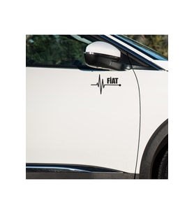 Fiat İdea kapı ayna altı için FİAT yazılı 2 adet sticker - atatürk sticker hediyeli