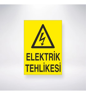 Elektrik Tehlikesi 21x28 Arkası Yapışkanlı Levha
